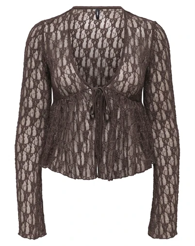 Only - ONLAya Lace Cardigan - Chocolate Martini